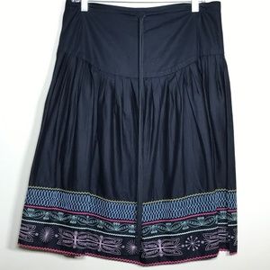 Peruvian Connection embroidered black skirt